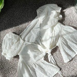 English embroidery crop top brallete